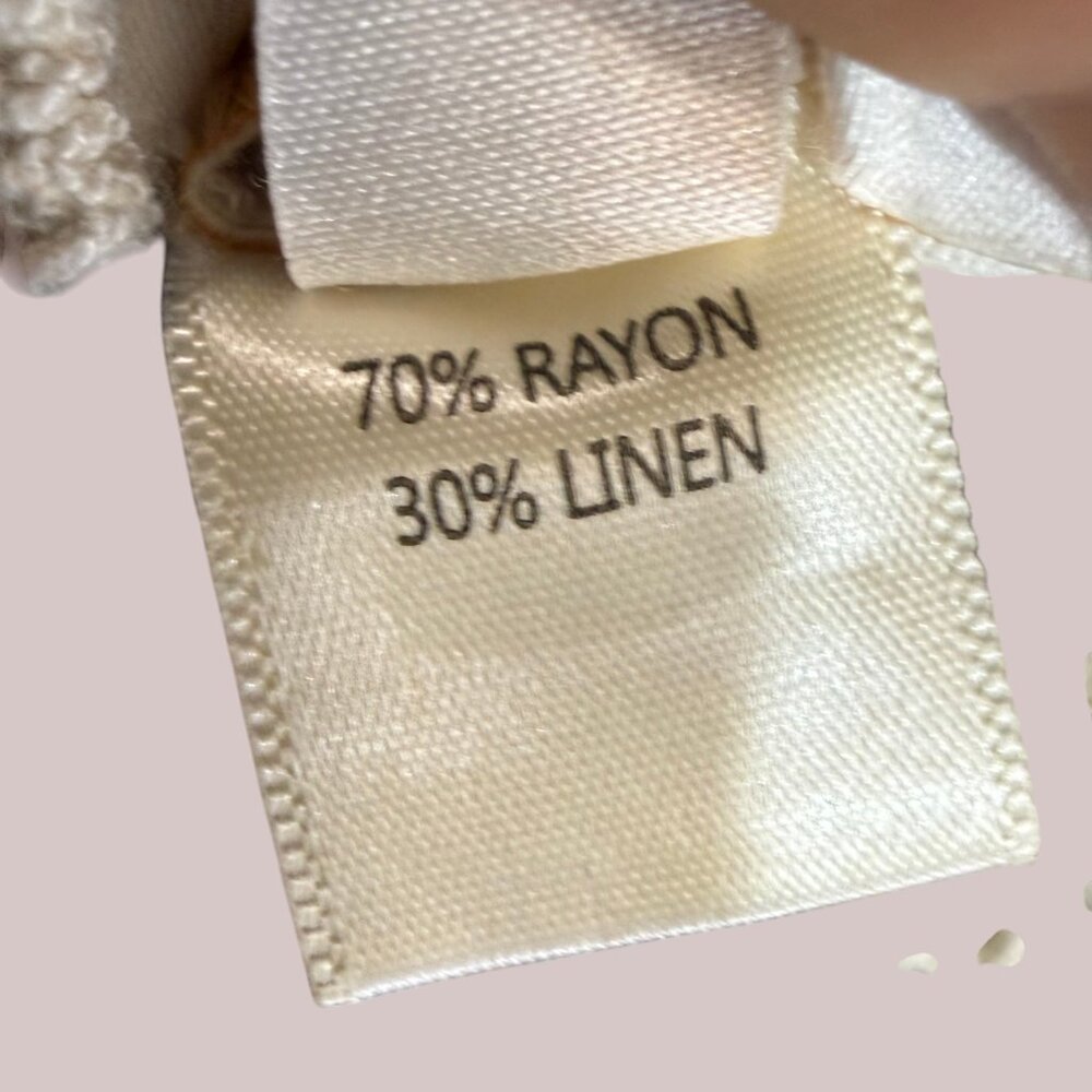 Monteau LA XS Cream Floral Linen Maxi Dress Smocked Summer Beach Resort Vacation - Picture 8 of 8